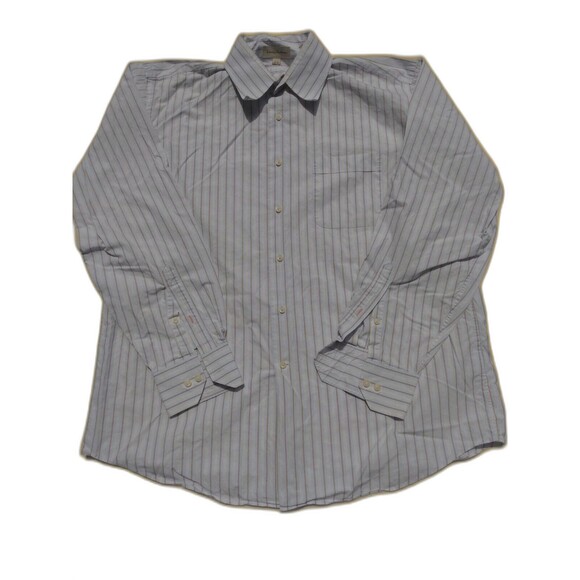 Tommy Bahama Men Shirt Size 16 1/2 Blue Gold Stripe Long Sleeve Vintage - Picture 1 of 5